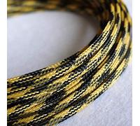 Fundas de Cable Pet expandibles de 10 m - Protector de Cables Flat y Ajustado con Trenzado Tipo Piel de Serpiente(Black Yellow,12mm)