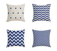 Fundas de Cojin 20x20cm Juego de 4, Fundas de Cojines Modernas geometría Azul, Cuadradas Fundas de Cojin con Cremallera Invisible Funda Cojin Sofa, Cojines Decoracion para Patio al Aire Libre YG-99