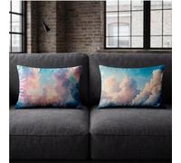 Fundas de Cojín 50x70 CM Nube Funda Almohada 50x70 CM Juego de 2 con Cremallera Invisible Primavera Cushion Covers Impresión a Doble Cara para Primavera Decorativos Cojines Sofa Cama Regalo JBZT-6737