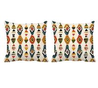 Fundas de Cojin 55x55 Funda Cojine India Cojines Exterior Decorativos Impermeable Lino Geometría,Cojín Silla con Cremallera Oculta para Sala de Estar,Sofás,Camas,Sillas Dormitorio Jardín 2 Piezas-T363