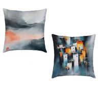 Fundas de Cojín 65x65cm Juego de 2 Color Cojines Exterior Terciopelo Decorativos Cuadrado Funda Almohada Abstracto para Sofa de Impermeable Modernas para Cojines Decorativos Sofá Cama Coche 8-438MY