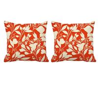 Fundas de Cojin 80x80cm Funda Cojine Rojo Cojines Exterior Decorativos Impermeable Terciopelo Planta,Cojín Silla con Cremallera Oculta para Sala de Estar,Sofás,Sillas Dormitorio Jardín 2 Piezas -T349