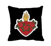 Fundas De Cojín American Sacred Heart Traditional Tattoo Flash Badge Beautiful Beauty Funda Cojines Moderna Fundas De Almohada Decorativa Almohada Caso para Sofa Salón Dormitorio 45X45CM