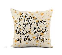 Fundas De Cojín Black I Love You More Than Stars In The Fundas De Almohada Lavable Almohada Caso Decorativa Funda Cojines para Sofa Salón Dormitorio 45X45CM
