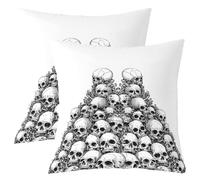 Fundas De Cojín Calavera Gótica De Terror para Halloween, Esqueleto Blanco, Huesos, Lujo Simple Juego De 2 Suave Fundas Cojines para Sala De Estar Silla Cama