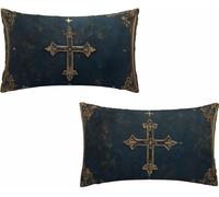 Fundas de Cojín Cruz Impermeable Funda Almohada 60x80CM Juego de 2 con Cremallera Invisible Simple Cushion Covers Impresión a Doble Cara para Decorativos Cojines Sofa Cama Regalo Mujer JBZT-2846