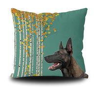 Fundas De Cojín Cute Belgian Malinois Dog Fall with White Birch Tree Golden Leaves Autumn Seasonal Throw Pillow Case Lavable Almohada Caso Decorativa Fundas De Almohada para Salón Sofa 45X45CM