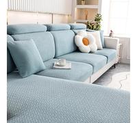 Fundas De CojíN De Asiento De Sofá 1 2 3 4 Plazas Funda De CojíN EláSticas De Repuesto Cubre Chaise Longue Funda Protector CojíN De Respaldo De Sofá(Chaise Cover L: 160-200cm, W: 95-115cm,Blue 2)