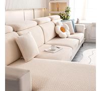 Fundas De CojíN De Asiento De Sofá 1 2 3 4 Plazas Funda De CojíN EláSticas De Repuesto Cubre Chaise Longue Funda Protector CojíN De Respaldo De Sofá(3 Seater Cover L: 135-165cm, W: 65-95cm,Beige)