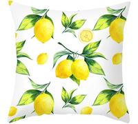 Fundas De Cojín De Limón Veraniego De 45x45 Cm, Fundas De Almohada Decorativas De Doble Con Estampado De Frutas, Fundas De Almohada Estilo Rústico Para Sofá, Patio, Jardín Y Decoración Del Hogar.