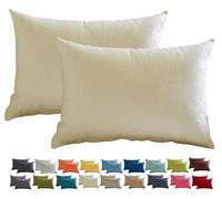 Fundas de Cojín de Lino de 30x50 60x60 60x80cm, Funda Cojines Cuadrado/Rectangular Decorativa para Sofá Funda de Almohadón, Suave para Sala de Estar Sofás Camas Sillas(Beige,65x90 2pcs)