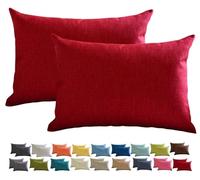 Fundas de Cojín de Lino de 30x50 60x60 60x80cm, Funda Cojines Cuadrado/Rectangular Decorativa para Sofá Funda de Almohadón, Suave para Sala de Estar Sofás Camas Sillas(borgoña,60x80 2pcs)