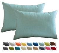 Fundas de Cojín de Lino de 30x50 60x60 60x80cm, Funda Cojines Cuadrado/Rectangular Decorativa para Sofá Funda de Almohadón, Suave para Sala de Estar Sofás Camas Sillas(Lake Blue,80x80 2pcs)