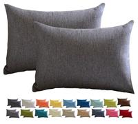 Fundas de Cojín de Lino de 30x50 60x60 60x80cm, Funda Cojines Cuadrado/Rectangular Decorativa para Sofá Funda de Almohadón, Suave para Sala de Estar Sofás Camas Sillas(Smoke Gray,60x80 2pcs)