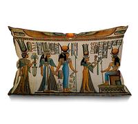 Fundas de Cojín del Antiguo Egipto Arte del Imperio Histórico Fundas de Almohada Lumbar Decorativas para el Hogar de Algodón y Lino para Sofá y Sillón Regalos de Inauguración de Casa Decoración de