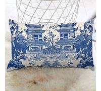 Fundas De Cojín Dinastía Azul De Estilo Asiático Throw Pillow Case Decorativo Almohada Caso Lavable Fundas De Almohada para Habitacion Silla Oficina 40X60CM
