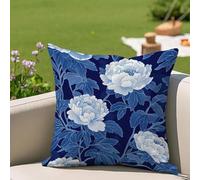 Fundas de Cojín Exterior Impermeable 30x30 Marina de guerra Flor Juego de 1, Fundas Cojines Decorativos con Cremallera Invisible e Impresión a Doble Cara, para Jardín Balcón Terraza Sofá, #247l
