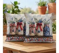 Fundas de Cojín Exterior Impermeable 50x50 Marina de guerra Rojo Juego de 2, Fundas Cojines Decorativos con Cremallera Invisible e Impresión a Doble Cara, para Jardín Balcón Terraza Sofá, #391l