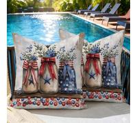 Fundas de Cojín Exterior Impermeable 80x80 Marina de guerra Rojo Juego de 2, Fundas Cojines Decorativos con Cremallera Invisible e Impresión a Doble Cara, para Jardín Balcón Terraza Sofá, #391l