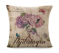 Fundas De Cojín For We Live by Faith Not by Sight Mid Century Purple Hydrangea Flower Butterfly Wildlife Flower Throw Pillow Case Elegantes Almohada Caso Moderna Funda Cojines para Sofa 45X45CM