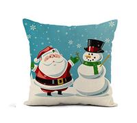 Fundas De Cojín Frosty Santa Claus Snowman Christmas Cartoon Winter Holiday Magic Funda Cojines Elegantes Fundas De Almohada Lavable Almohada Caso para Dormitorio Sofa Oficina 45X45CM