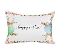 Fundas De Cojín Happy Easter Love Bunny with Eggs Throw Pillow Case Decorativo Almohada Caso Moderna Fundas De Almohada para Habitación Dormitorio Sillas 40X60CM