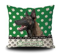 Fundas De Cojín Happy St Patricks Belgian Malinois Dog Shamrocks Green Polka Dots Paws Fundas De Almohada Moderna Almohada Caso Elegantes Throw Pillow Case para Salón Oficina Sofa 45X45CM