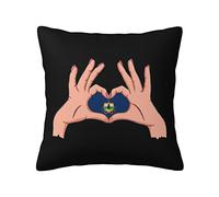 Fundas De Cojín Holding A Heart Flag of Vermont Almohada Caso Decorativa Funda Cojines Lavable Throw Pillow Case para Dormitorio Salón Sofa 45X45CM