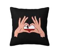 Fundas De Cojín Holding A Heart Storm Bear Flag Throw Pillow Case Decorativa Funda Cojines Lavable Almohada Caso para Dormitorio Sofa Oficina 45X45CM