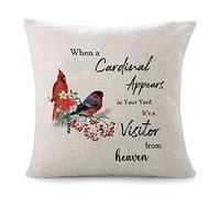 Fundas De Cojín Memorial Cardinal When Cardinal Appear Angels Are Near Christmas Nature Funda Cojines Decorativa Fundas De Almohada Lavable Almohada Caso para Salón Oficina Sofa 45X45CM