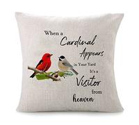 Fundas De Cojín Memorial Cardinal When Cardinal Appear Angels Are Near Warm Christmas Rustic Fundas De Almohada Moderna Throw Pillow Case Lavable Almohada Caso para Sofa Oficina 45X45CM