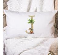 Fundas De Cojín Monograma Inicial J Alfabeto Dinosaurio Letra Única Throw Pillow Case Lavable Funda Cojines Decorativo Almohada Caso para Silla Habitacion Oficina 40X60CM