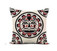 Fundas De Cojín Northwest of The Sun Symbol Pacific American Canadian Inuit Funda Cojines Moderna Fundas De Almohada Lavable Almohada Caso para Dormitorio Sofa Oficina 45X45CM