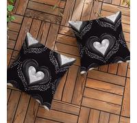 Fundas de Cojín para Exterior Impermeables Juego de 2 Lino Decorativas Funda Cojin 30x30 cm con Cremallera Oculta, Amar Cuadrado Fundas Cojines Sofa para Patio Banco Sala de Estar, (Negro) L-L173