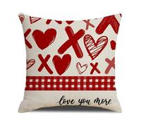 Fundas de cojín para San Valentín, 45 x 45 cm, fundas de cojín decorativas con diseño de corazón de amor, ideal para sofá, sillón y hogar, decoración romántica (C)