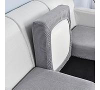 Fundas de Cojín para Sofá Ajustables,Fundas Cojines Sofa Elasticas Individuales 1/3/2/4 Asiento Chaise Longue Cubierta para Sofá Anti Arañazos Funda de Asiento de Sofá ,GrayB-Backrest-M(90-110cm)