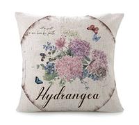 Fundas De Cojín We Live by Faith Not by Sight Rustic Purple Hydrangea Flower Butterfly Throw Pillow Case Elegantes Almohada Caso Lavable Fundas De Almohada para Dormitorio Sofa Oficina 45X45CM