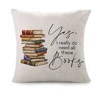 Fundas De Cojín Yes I Really Do Need All These Books Reading Author Bright Throw Pillow Case Elegantes Funda Cojines Decorativa Almohada Caso para Dormitorio Sofa Oficina 45X45CM