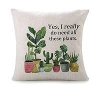 Fundas De Cojín Yes I Really Do Need All These Plants Love Plants Retro Funda Cojines Moderna Almohada Caso Elegantes Fundas De Almohada para Sofa Salón Dormitorio 45X45CM