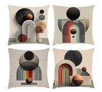 Fundas de Cojines 35x35cmJuego de Jardín Exterior 4 Impermeables Funda de Terciopelo Cojines Decoracion Geometría Simple, Sala de Sofá Silla Cama Dormitorio Decoración Hogar Oficina Balcón Coche s-378