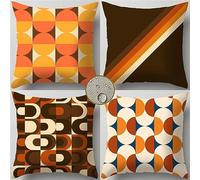 Fundas de Cojines 40x40 cm Juego de 4 Neutral Fundas para Cojines bohemio Funda Cojin Lino Cojin Exterior Impermeable para Patio al Aire Libre, Jardín, Sala de Estar, Sofá, Decoración de Casa de Campo