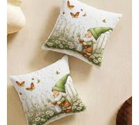 Fundas de Cojines 45x45 cm Juego de 2 Cuadrado Suave Funda Cojin, Cerca Fundas Cojines Sofa Decorativas con Cremallera Oculta, PrimaveraFunda Cojin para Salón Sofá Dormitorio Cama L-L681