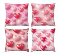Fundas de Cojines 50x50cm, Decoracion Hogar 4 Piezas Cojines de Terciopelo Funda Para Cojin Sofa Cama Salon de Estar Dormitorio Sillas Jardin HabitacióN de Los NiñOs Pillow Decor - Rosa de amor I-4