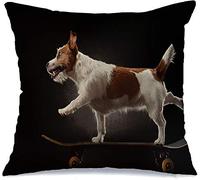 Fundas De Cojines Jack Russell Terrier Juntos Perro Joven Montando Hombre En Animales Vida Silvestre Deportes Estilo De Vida Fundas Cojine Modernas Almohada Caso, para Silla, 45x45cm