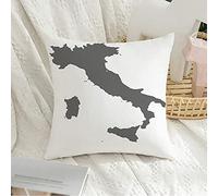 Fundas De Cojines Mapa del Planeta, Globo Terráqueo, Concepto De Área, Región Gris, Italia, Comunicación, Cartografía, Patrón. Fundas De Cojín Modernas Cubierta Almohada, para Cama, 45x45cm