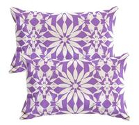 Fundas de Cojines Morado Funda Cojin 40x70 cm, 2 Piezas Fundas Almohadas de Terciopelo Funda Cojines Flores Geométricas Decorativas para Sofá Cama Sala de Estar Dormitorio Decoración del Hogar -SC530