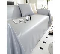 Fundas de cuero impermeables para sofá modular y de dos plazas, fundas de sofá lavables y protectores de futón, color gris claro, 71 x 165 pulgadas, protección premium para muebles