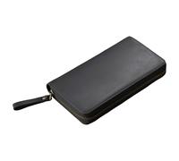 Fundas de cuero para cuadernos, funda protectora con cremallera y 3 ranuras para bolígrafos para cuadernos de 7.28 x 3.54 pulgadas