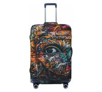 Fundas de equipaje de viaje con diseño abstracto de graffiti, fundas elásticas para equipaje de 45,7 a 81,3 cm, Black, L