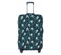 Fundas de equipaje de viaje con estampado A de jugador de hockey, fundas lavables para maleta, protector para equipaje de 45,7 a 81,3 cm, alta elasticidad, Black, X-Large